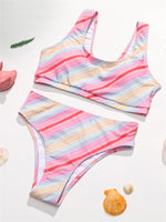 2 PC Pink Stripe Cute Swimsuit - | LIMITLESS FIT WEAR