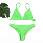 2 PC Solid Swimsuit - Small / Fluorescent Green | LIMITLESS FIT WEAR