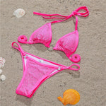 2 Piece Sexy Triangle Bikini Set - Small / Pink | LIMITLESS FIT WEAR