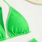 3 PC Green Textured Ribbed Swimsuit - | LIMITLESS FIT WEAR