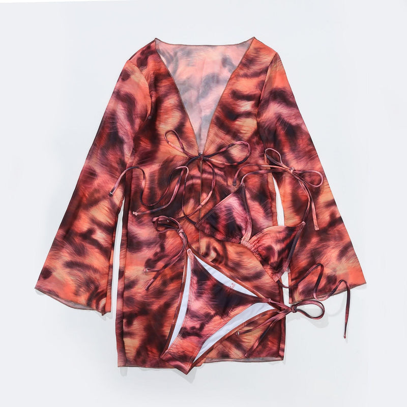 3 Piece Women Tie Dye Bikini Set - Small / Tie Dye 2 | LIMITLESS FIT WEAR