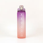 32oz Water Bottle w/ Time Marker. - Purple Fade | LIMITLESS FIT WEAR