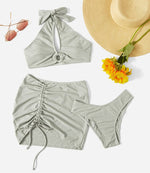 3PC Sporty Strapping Swimsuit - Small / Gray | LIMITLESS FIT WEAR