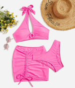 3PC Sporty Strapping Swimsuit - Small / Pink | LIMITLESS FIT WEAR