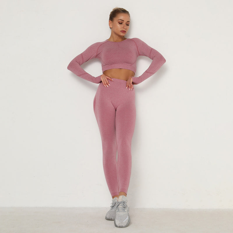 'Jade' Long Sleeve Matching Set - Wine Red / L | LIMITLESS FIT WEAR