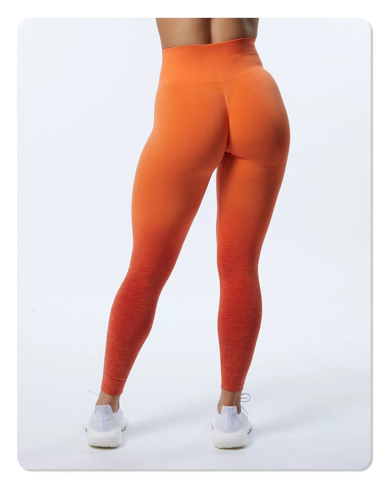 Aurora Scrunch Leggings - XS / Orange | LIMITLESS FIT WEAR
