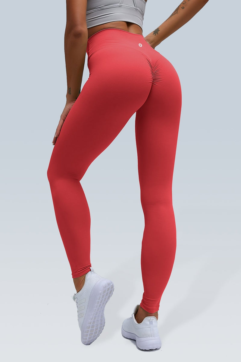 Winter High Waisted Seamless Leggings in Bright Red – hxmefitness