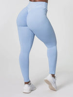 Icy Blue Seamless Leggings - | LIMITLESS FIT WEAR