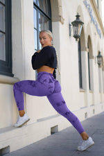 'Jayda' High Waist Seamless Leggings - Purple / XS | LIMITLESS FIT WEAR