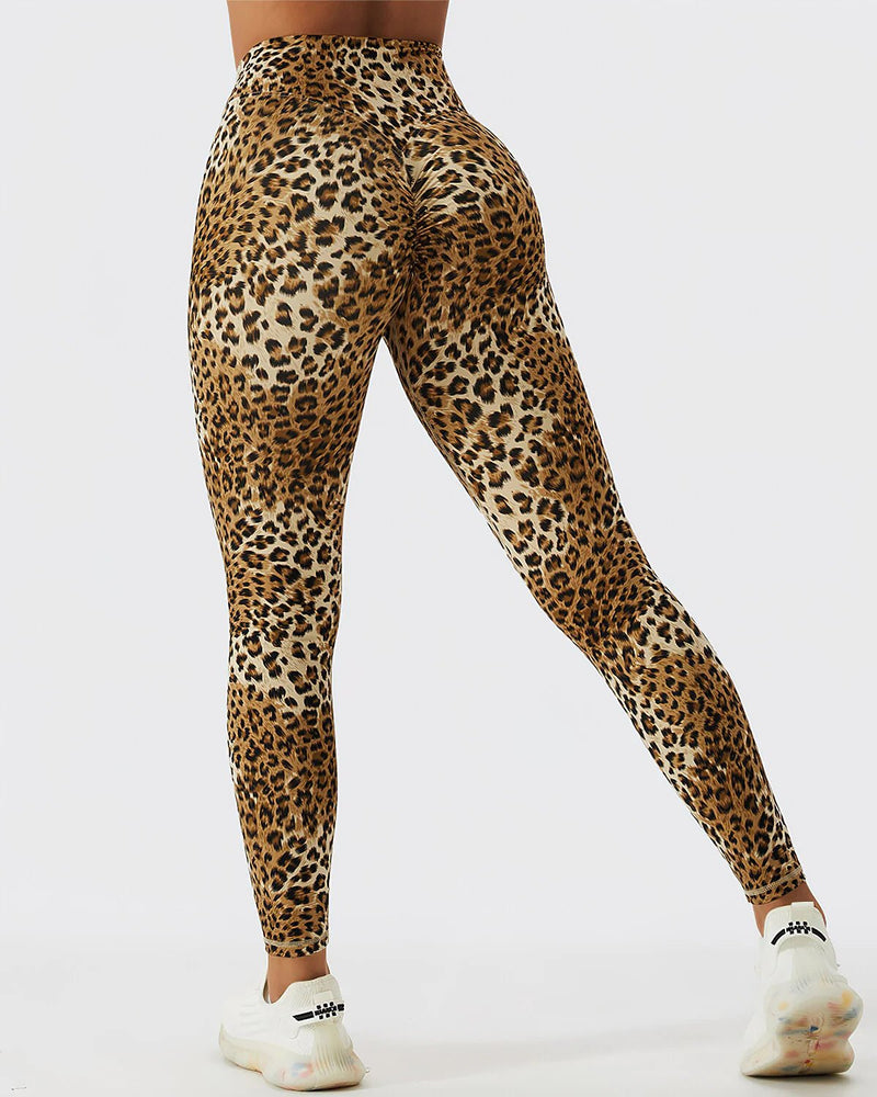 Leopard Print Seamless Scrunch Leggings - LIMITLESS FIT WEAR | FITNESS & FASHION