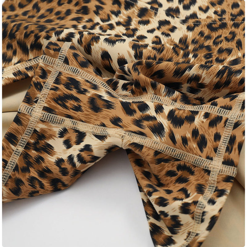 Leopard Print Seamless Scrunch Shorts - LIMITLESS FIT WEAR | FITNESS & FASHION
