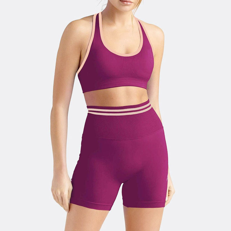 Elevate Shorts & Sports Bra Matching Set - Purple / S | LIMITLESS FIT WEAR
