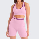 Elevate Shorts & Sports Bra Matching Set - Pink / S | LIMITLESS FIT WEAR