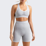 Elevate Shorts & Sports Bra Matching Set - Grey / S | LIMITLESS FIT WEAR