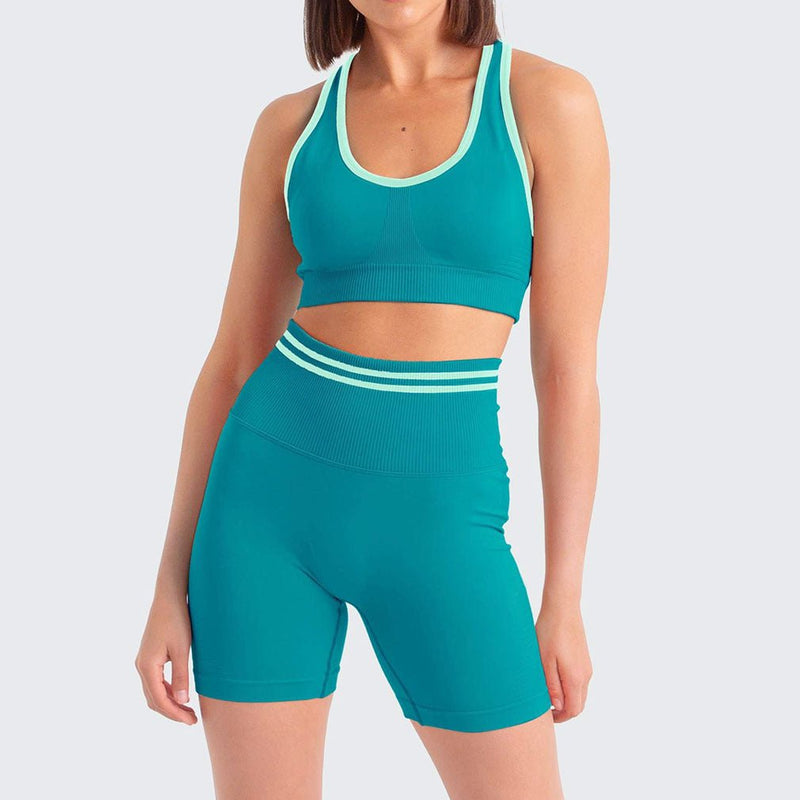 Elevate Shorts & Sports Bra Matching Set - seagreen / S | LIMITLESS FIT WEAR