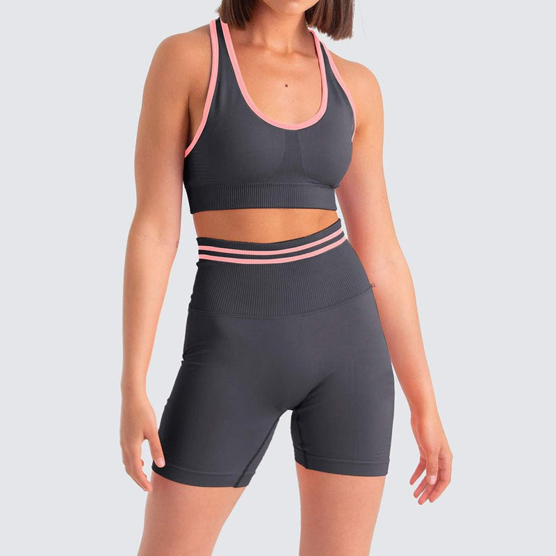 Elevate Shorts & Sports Bra Matching Set - Black / S | LIMITLESS FIT WEAR