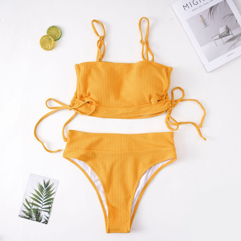 NEW Plus Size Active Two-Piece Bandage Bikini - 0XL / Yellow | LIMITLESS FIT WEAR