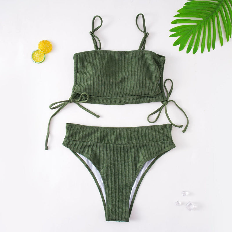 NEW Plus Size Active Two-Piece Bandage Bikini - 0XL / Green | LIMITLESS FIT WEAR