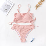NEW Plus Size Active Two-Piece Bandage Bikini - 0XL / Pink | LIMITLESS FIT WEAR