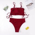 NEW Plus Size Active Two-Piece Bandage Bikini - 0XL / Wine Red | LIMITLESS FIT WEAR