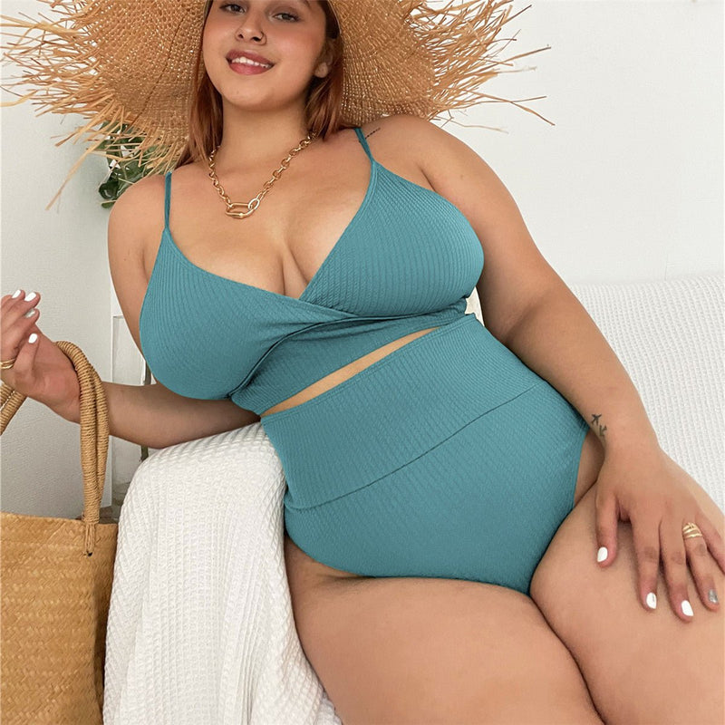NEW Plus Size Beachwear Active Two-Piece Strapping Swimsuit - | LIMITLESS FIT WEAR