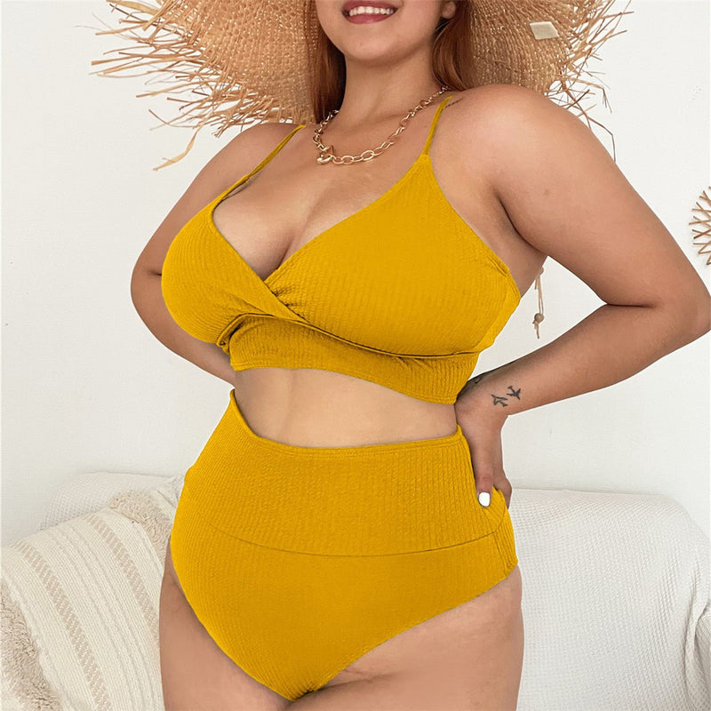 NEW Plus Size Beachwear Active Two-Piece Strapping Swimsuit - | LIMITLESS FIT WEAR
