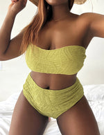 NEW Sexy Plus Size Sexy Tube Top Bikini - 0XL / Yellow | LIMITLESS FIT WEAR