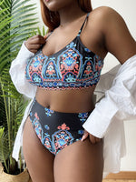 NEW Sexy Printed Plus Size High Waist Swimsuit - | LIMITLESS FIT WEAR