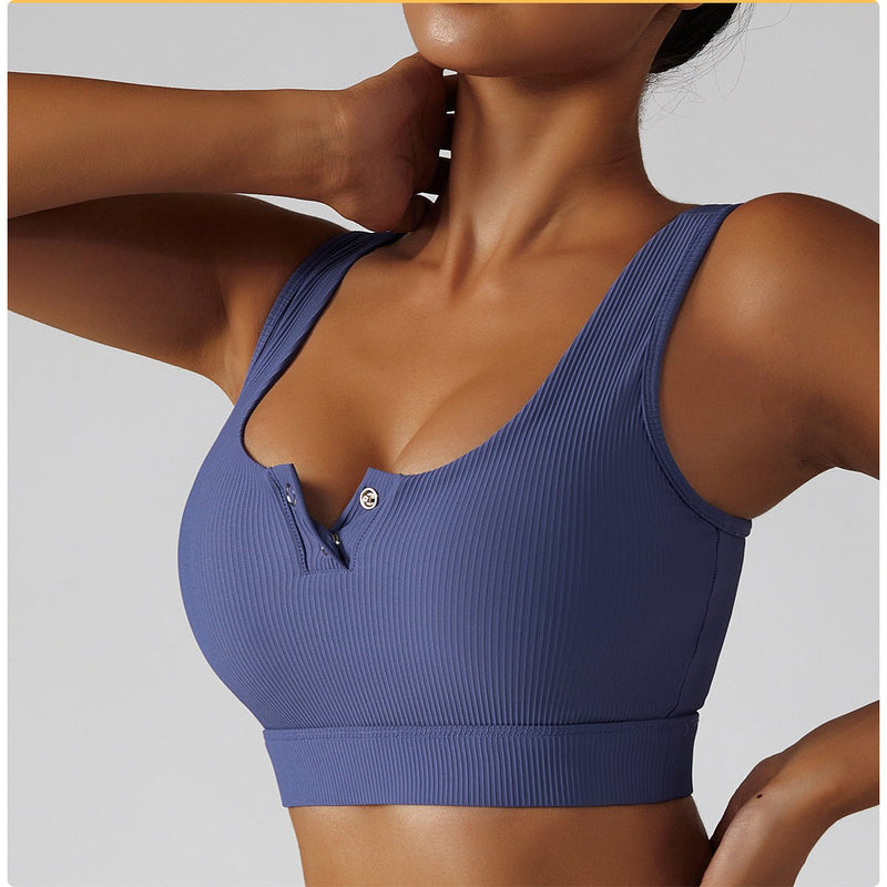 Ribbed Sexy Sports Bra - XS / Navy | LIMITLESS FIT WEAR
