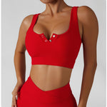 Ribbed Sexy Sports Bra - XS / Red | LIMITLESS FIT WEAR