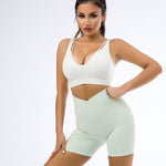 Ribbed V-Shaped Shorts w/ Pockets - | LIMITLESS FIT WEAR