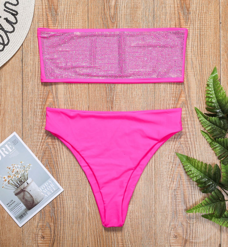 Strapless Swimsuit - Small / Pink | LIMITLESS FIT WEAR