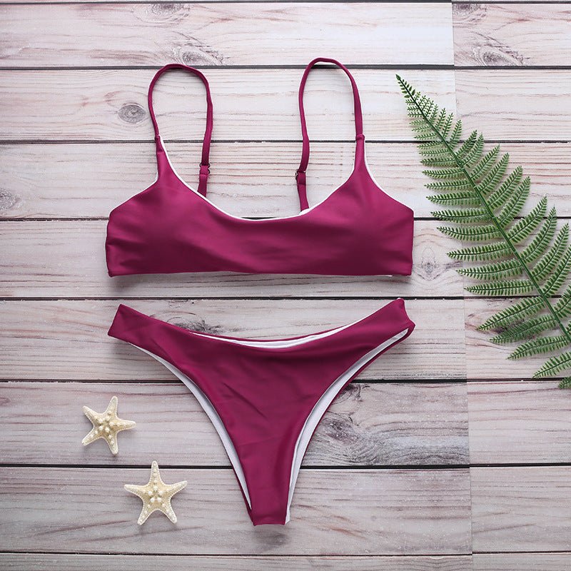 Summertime Vibe Two-Piece Swimsuit - Small / Wine Red | LIMITLESS FIT WEAR