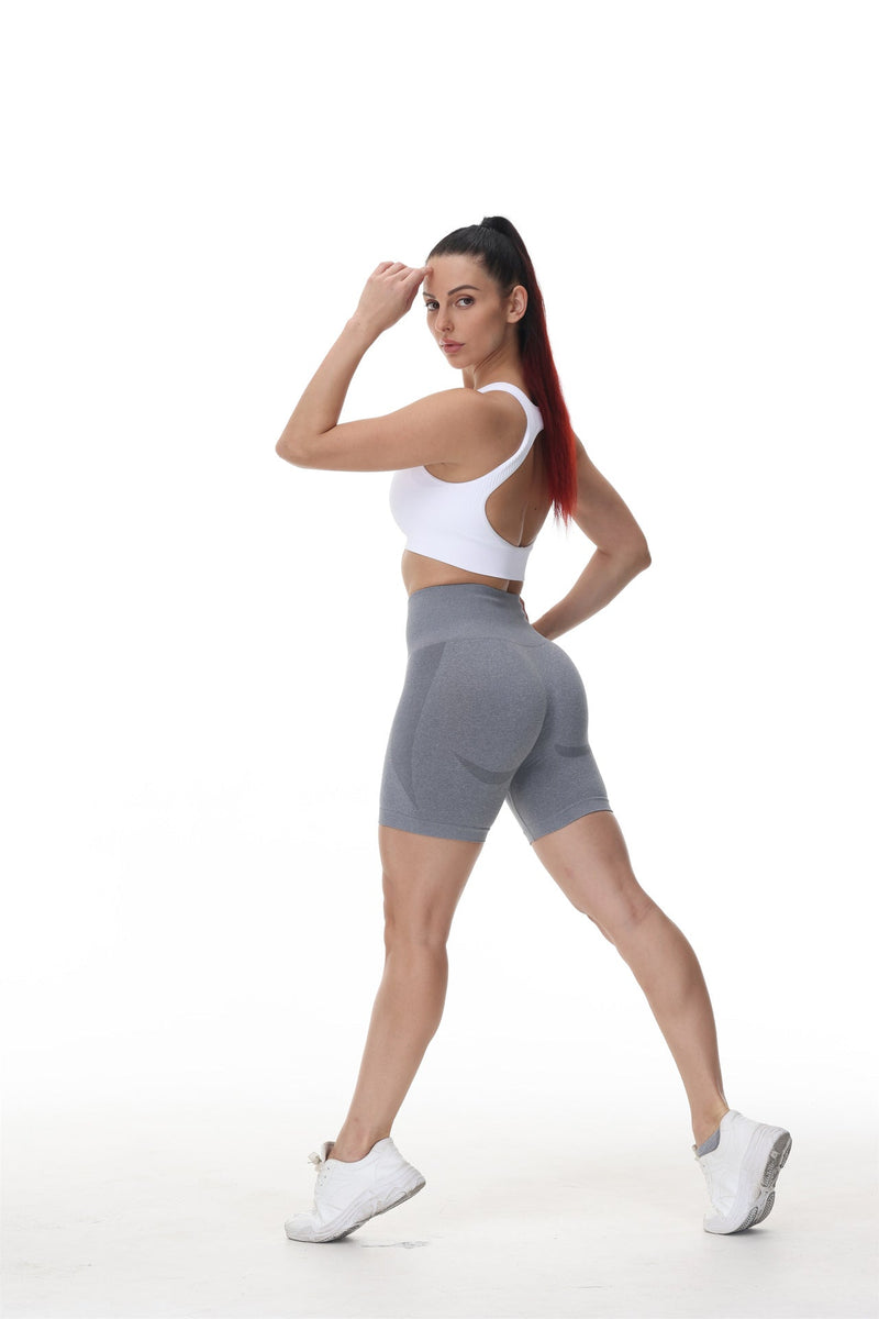 'Veronica' Seamless Shorts - Grey / XS | LIMITLESS FIT WEAR